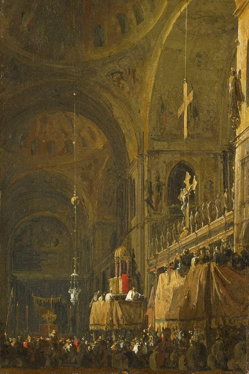 Venedig: San Marco-innenrummet på natten - Canaletto