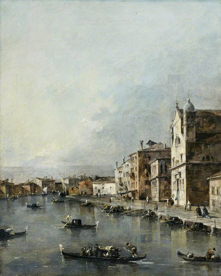 Venedig, Santa Lucia-kyrkan vid Grand Canal - Francesco Guardi