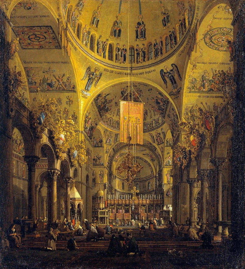Venedig: insidan av San Marco under dagen - Canaletto