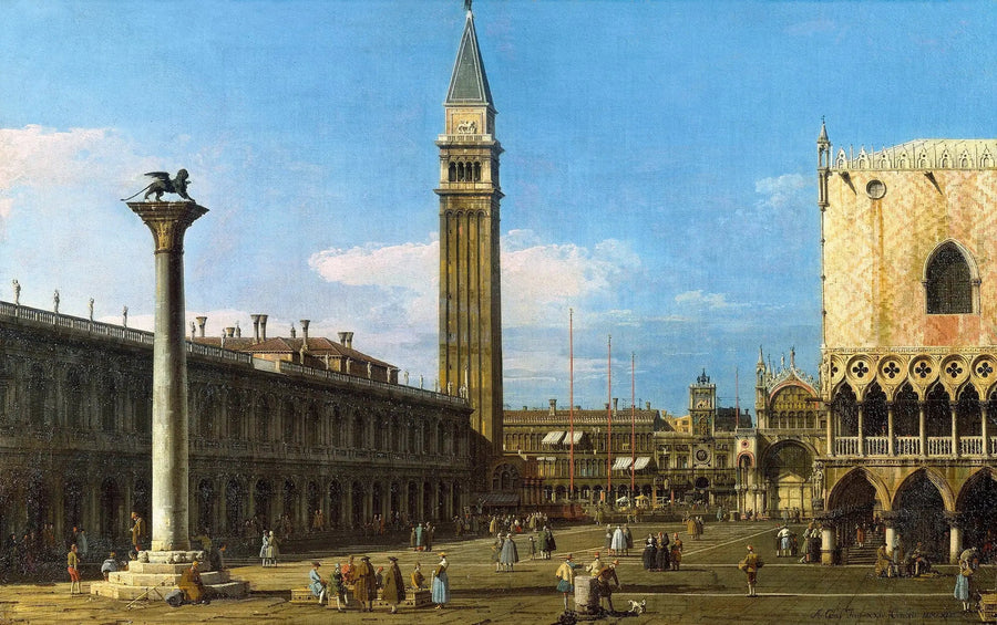 Venedig: Piazzetta mot Torre dell'Orologio - Canaletto