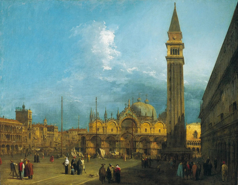 Venedig: Sankt Markusplatsen med basilikan och campanilen - Canaletto
