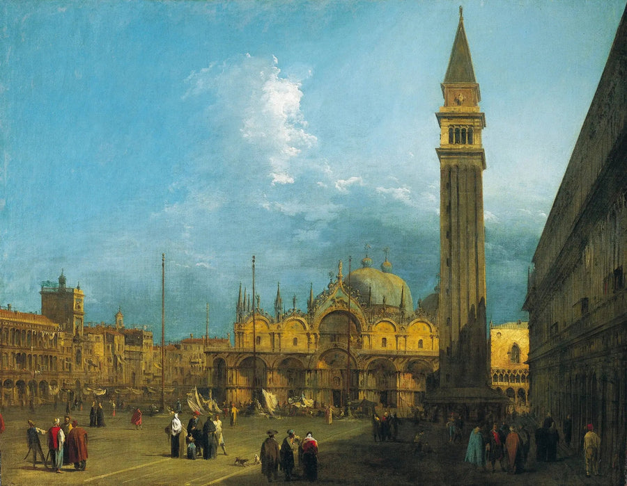 Venedig: Sankt Markusplatsen med basilikan och campanilen - Canaletto