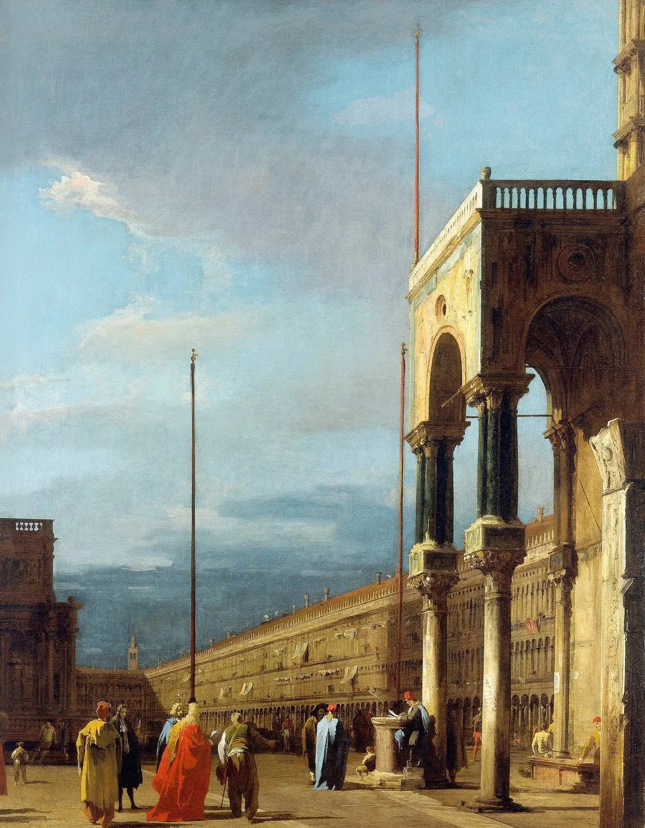 Venise : la place Saint-Marc depuis un coin de la basilique - Canaletto image 1 tableau peint à l’huile sur toile