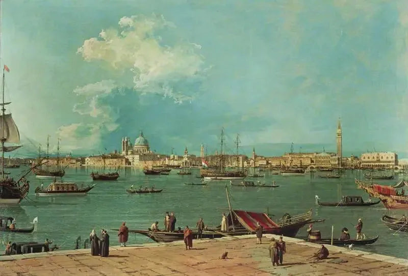 Venedig: San Marco-bassängen från San Giorgio Maggiore - Canaletto
