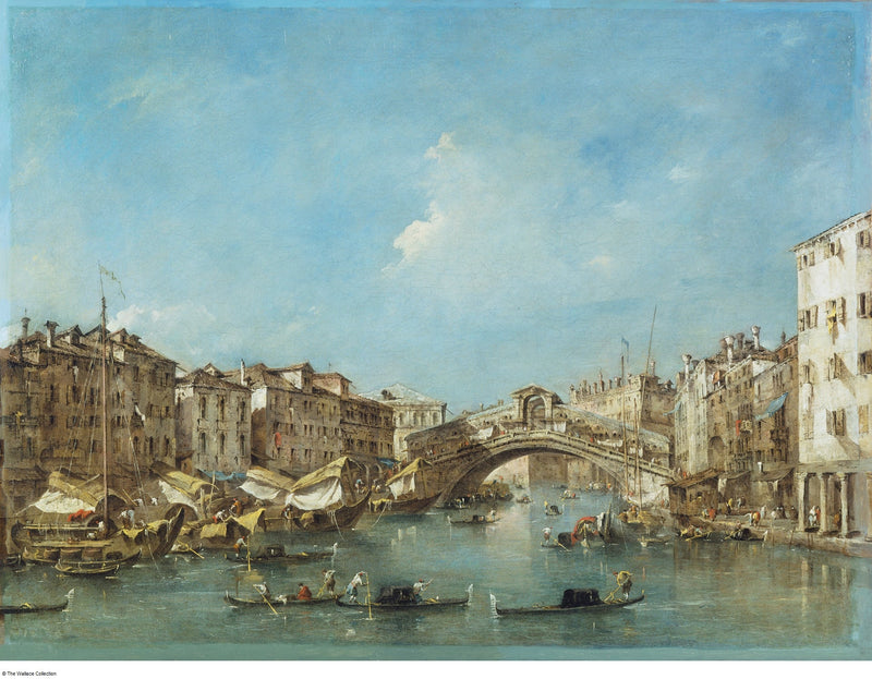 Venedig: Grand Canal med Riva del Vin och Rialto-bron - Francesco Guardi