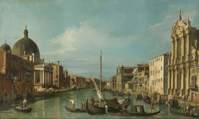 Venedig: Canal Grande med Scalzi och San Simeone Piccolo - Canaletto