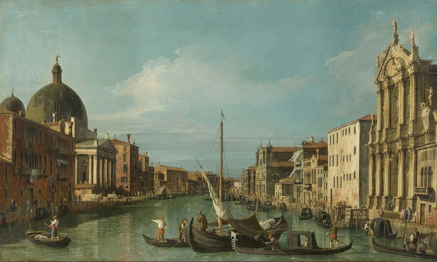 Venedig: Canal Grande med Scalzi och San Simeone Piccolo - Canaletto