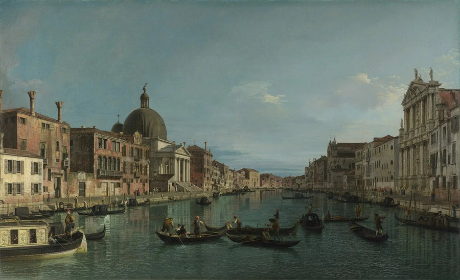 Venedig: Canal Grande med San Simeone Piccolo - Canaletto