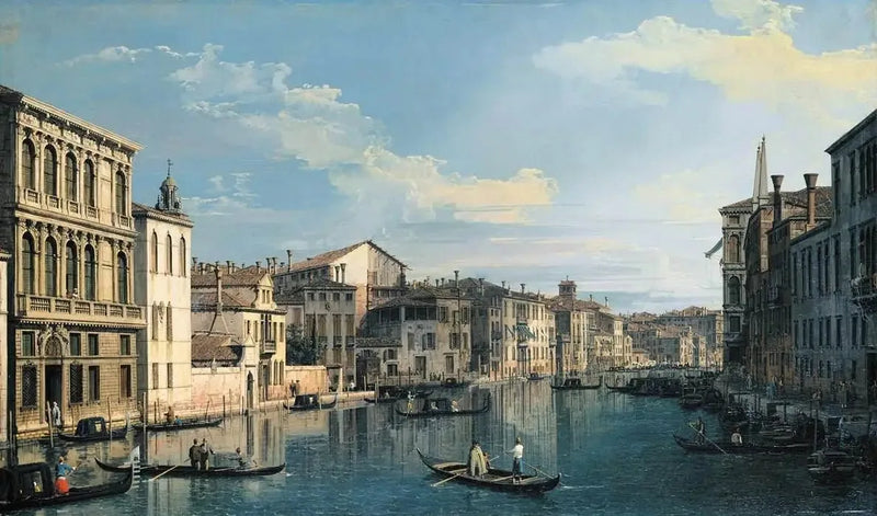 Venedig: Canal Grande från Flangini-palatset mot San Marcuola-kyrkan - Canaletto