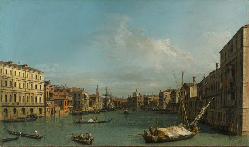 Venedig: Den stora kanalen i Foscari-palatsets riktning mot Carità - Canaletto