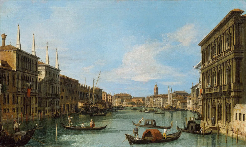 Venedig: den stora kanalen i Vendramin-Calergi-palatset mot San Geremia - Canaletto