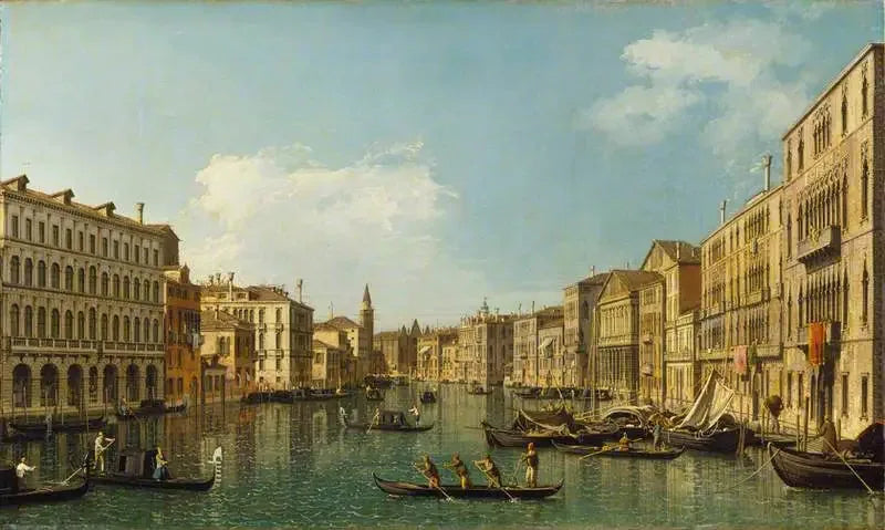 Venedig: Den stora kanalen vid Palazzo Foscari i La Carità - Canaletto
