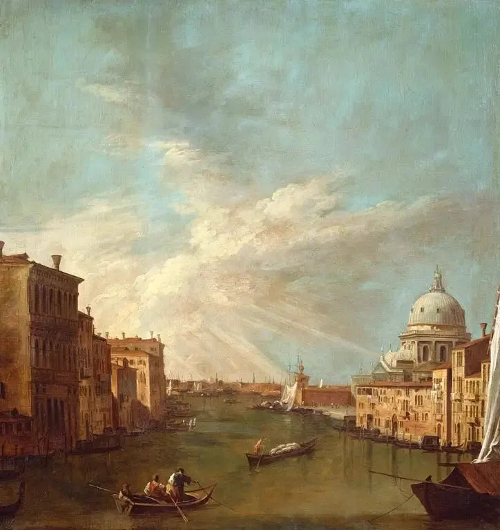 Venedig: Canal Grande mot bacino, med Santa Maria della Salute - Canaletto