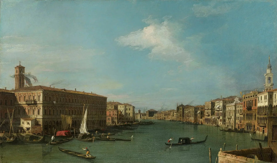 Venedig: Grand Canal mot norr från Rialto - Canaletto