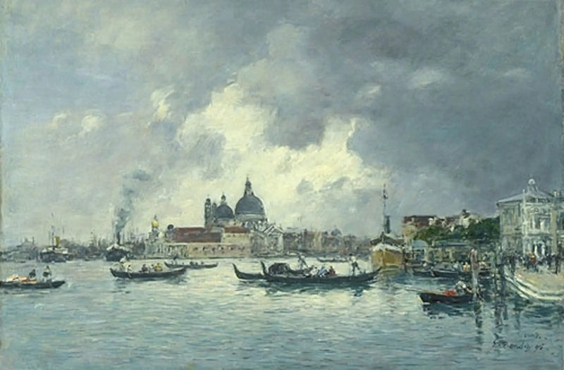 Venedig, på kvällen. Slaverikajen och Salute - Eugène Boudin