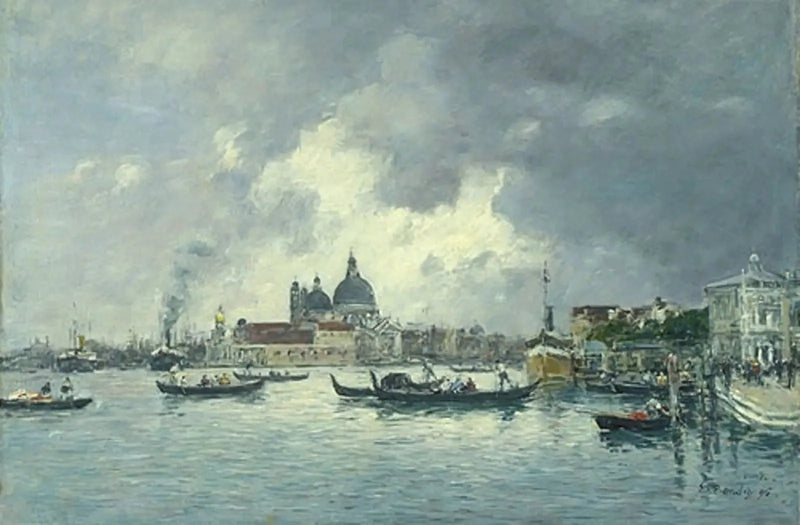 Venedig, på kvällen. Slaverikajen och Salute - Eugène Boudin