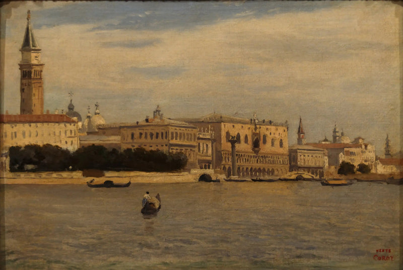 Venedig, kajerna sett från SjöTull - Jean-Baptiste Camille Corot