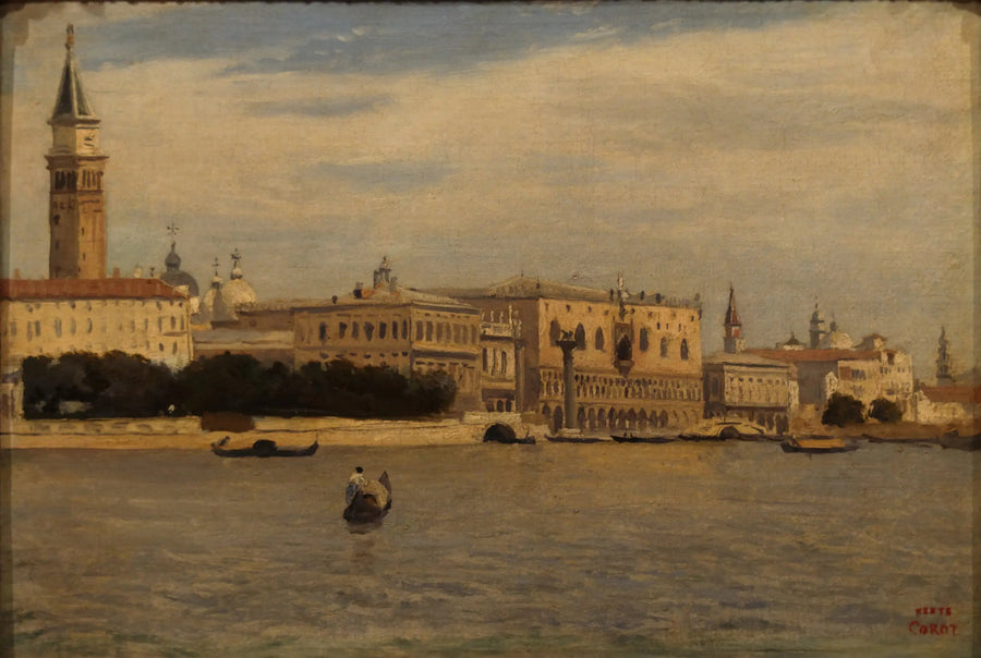 Venedig, kajerna sett från SjöTull - Jean-Baptiste Camille Corot