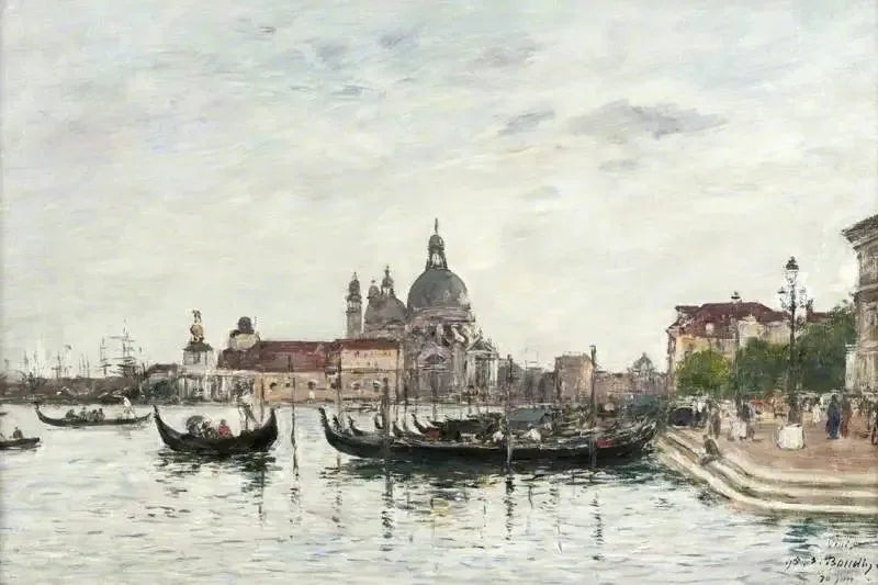 Venedig: Santa Maria della Salute och Dogana sedda från andra sidan Grand Canal - Eugène Boudin