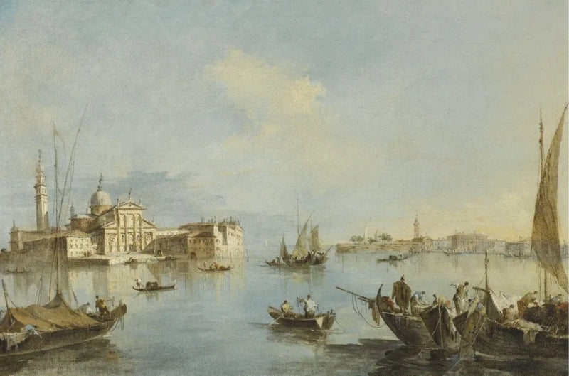 Venedig, vy över San Giorgio Maggiore-kyrkan med slutet av Giudecca - Francesco Guardi