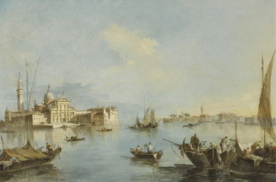 Venedig, vy över San Giorgio Maggiore-kyrkan med slutet av Giudecca - Francesco Guardi