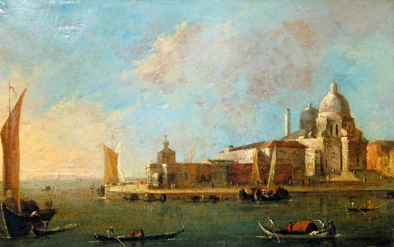 Venedig: vy av Santa Maria della Salute och Dogana - Francesco Guardi