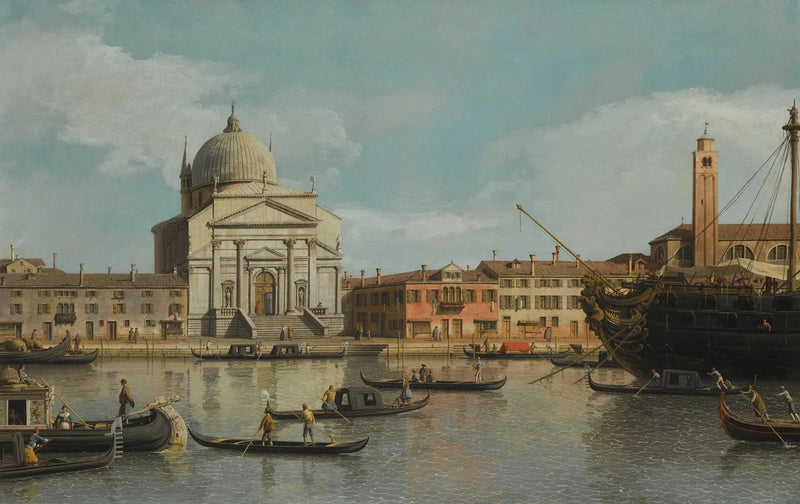 Venedig, vy över kyrkorna Redentore och San Giacomo - Canaletto
