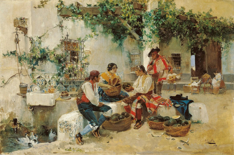 Försäljning av meloner - Joaquín Sorolla