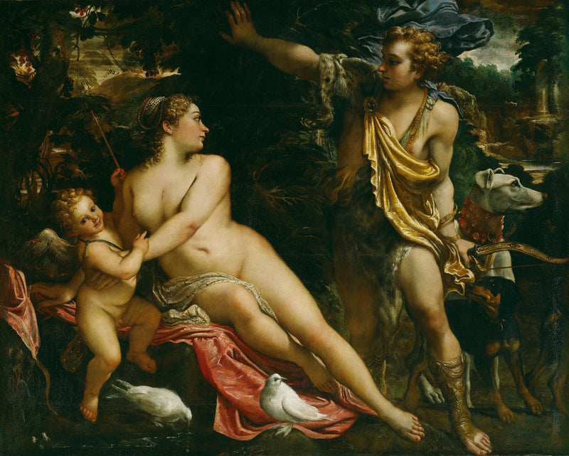 Venus, Adonis och Cupido - Annibale Carracci