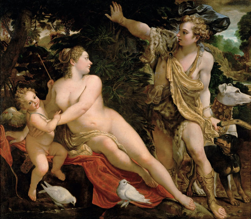 Venus, Adonis och Cupido - Annibale Carracci