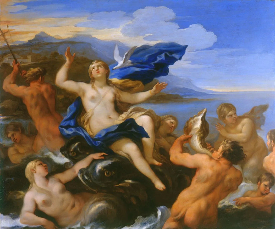 Venus lär sig om Cupids nöd - Luca Giordano