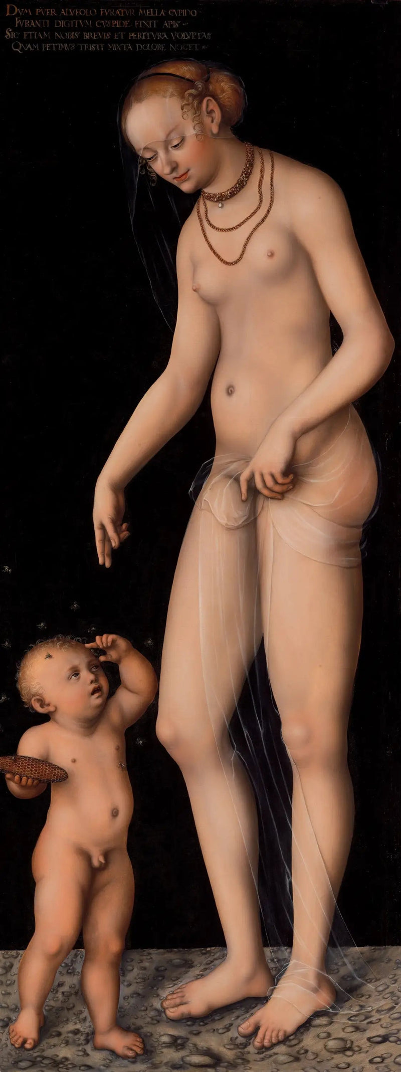 Venus med Amor, honungsstölden - Lucas Cranach den äldre
