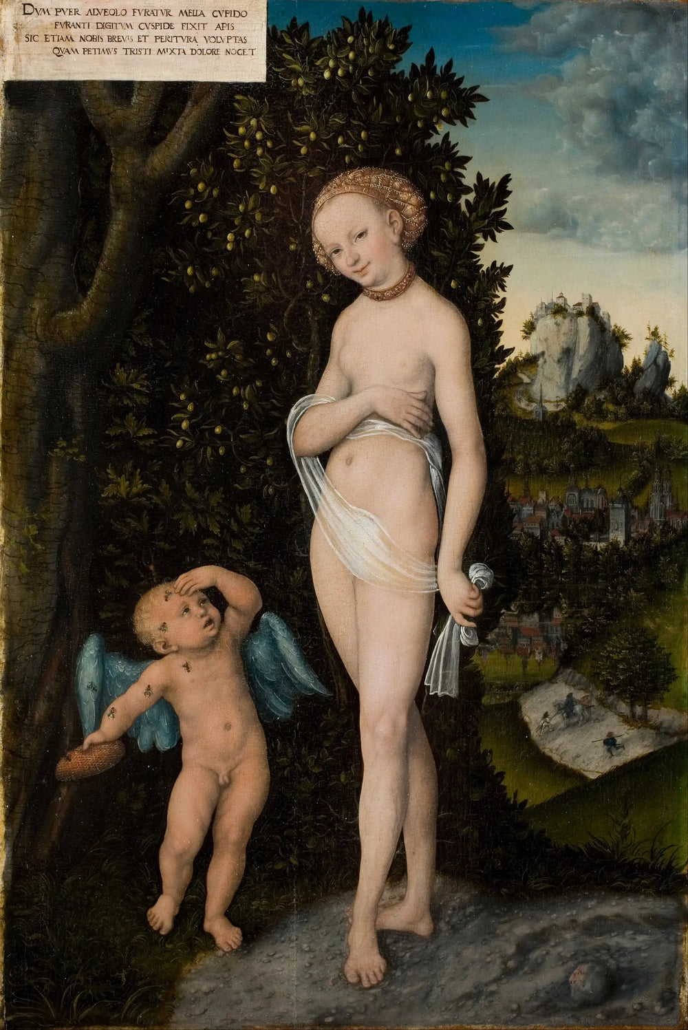 Vénus avec Cupidon le voleur de miel - Lucas Cranach the Elder image 1 tableau peint à l’huile sur toile