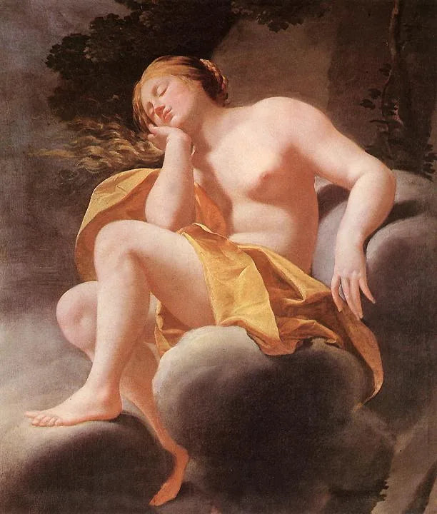 Vénus somnar på molnen - Simon Vouet