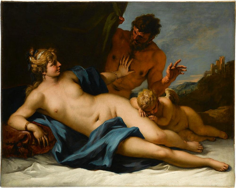 Venus blir överraskad av en satyr - Sebastiano Ricci