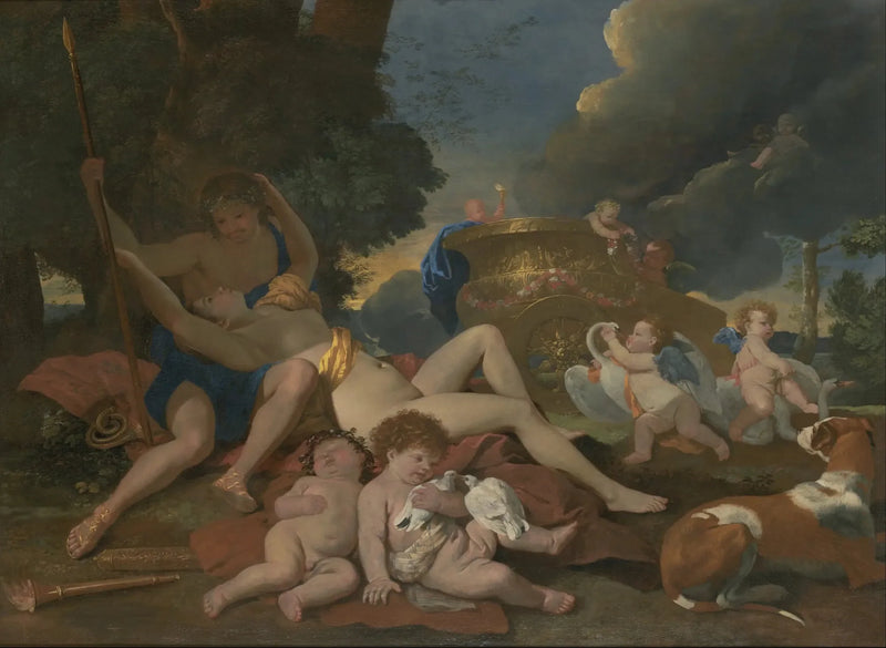 Venus och Adonis - Nicolas Poussin