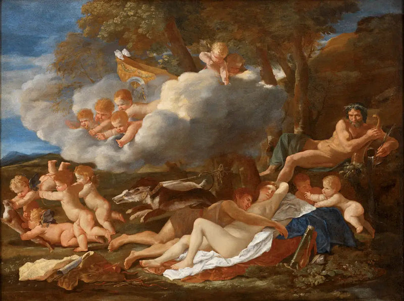 Venus och Adonis - Nicolas Poussin