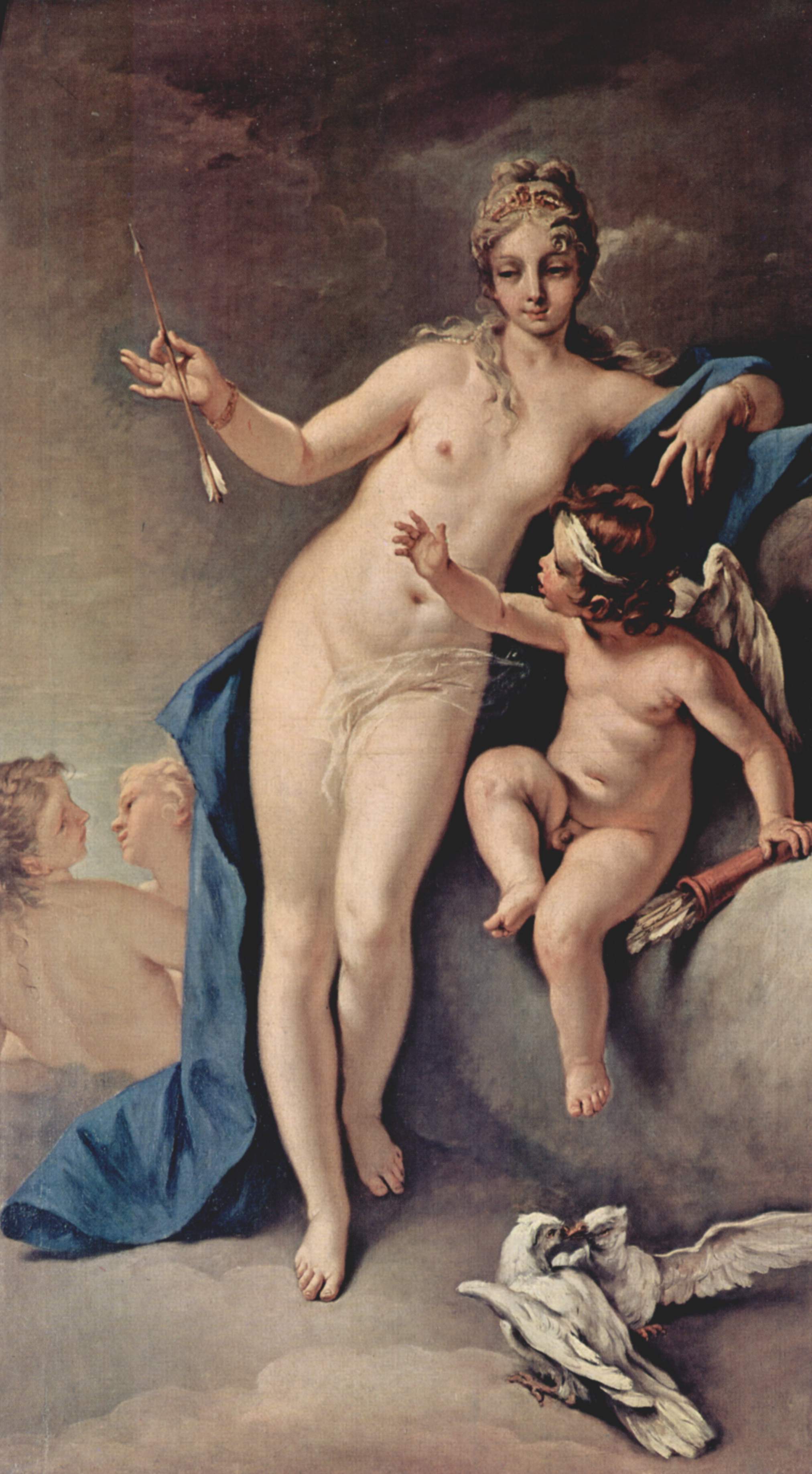 Vénus et Amour - Sebastiano Ricci image 1 copie peinte à la main à l’huile