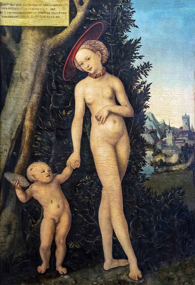 Venus och Cupido som flyger med honung - Lucas Cranach den äldre