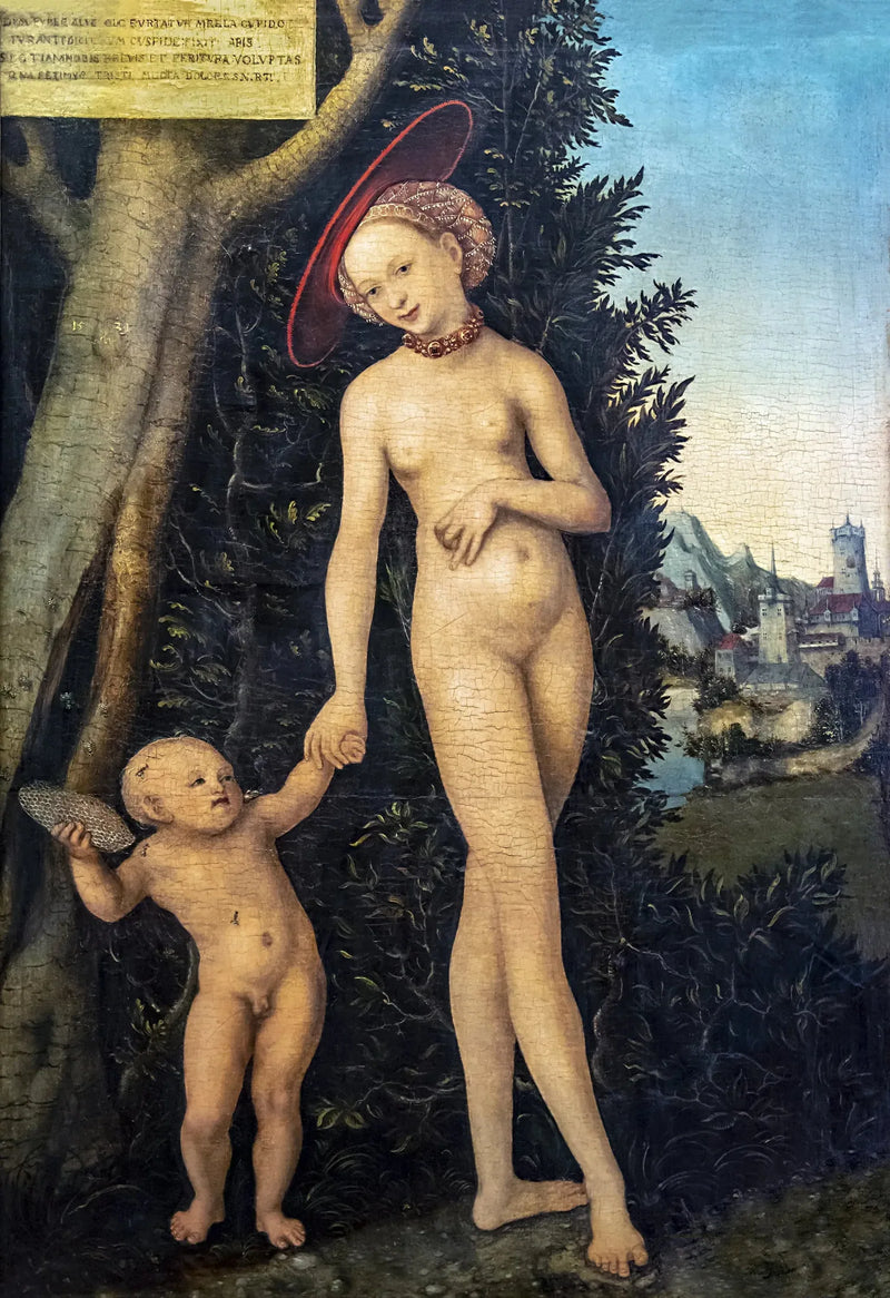 Venus och Cupido som flyger med honung - Lucas Cranach den äldre