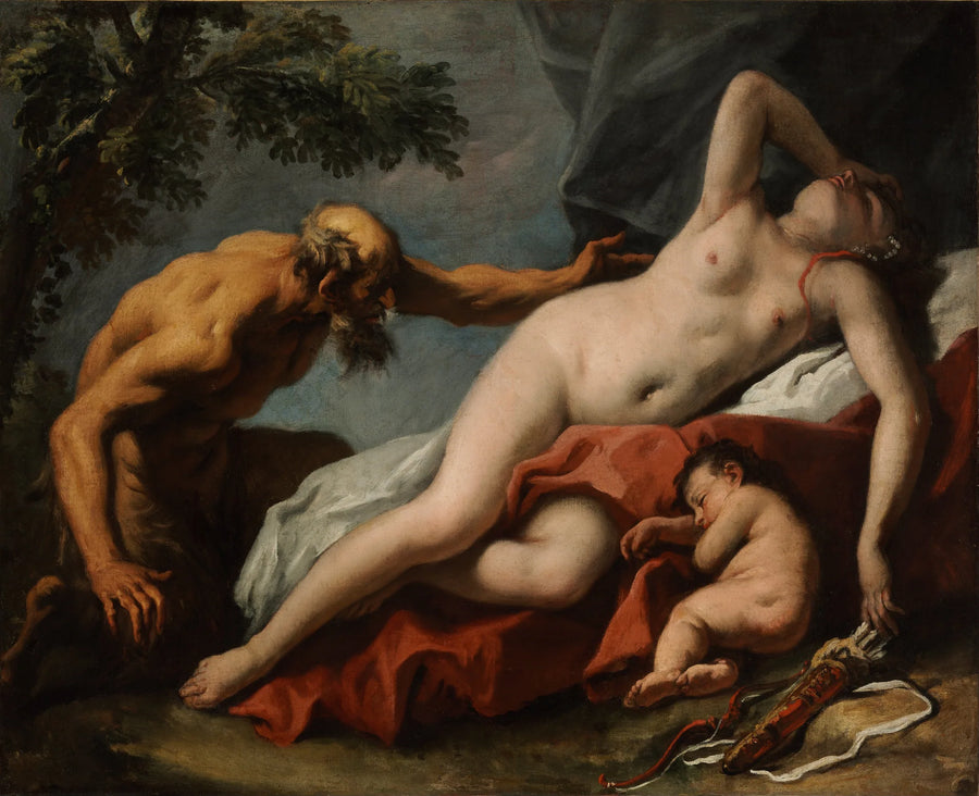 Vénus och Satyr - Sebastiano Ricci