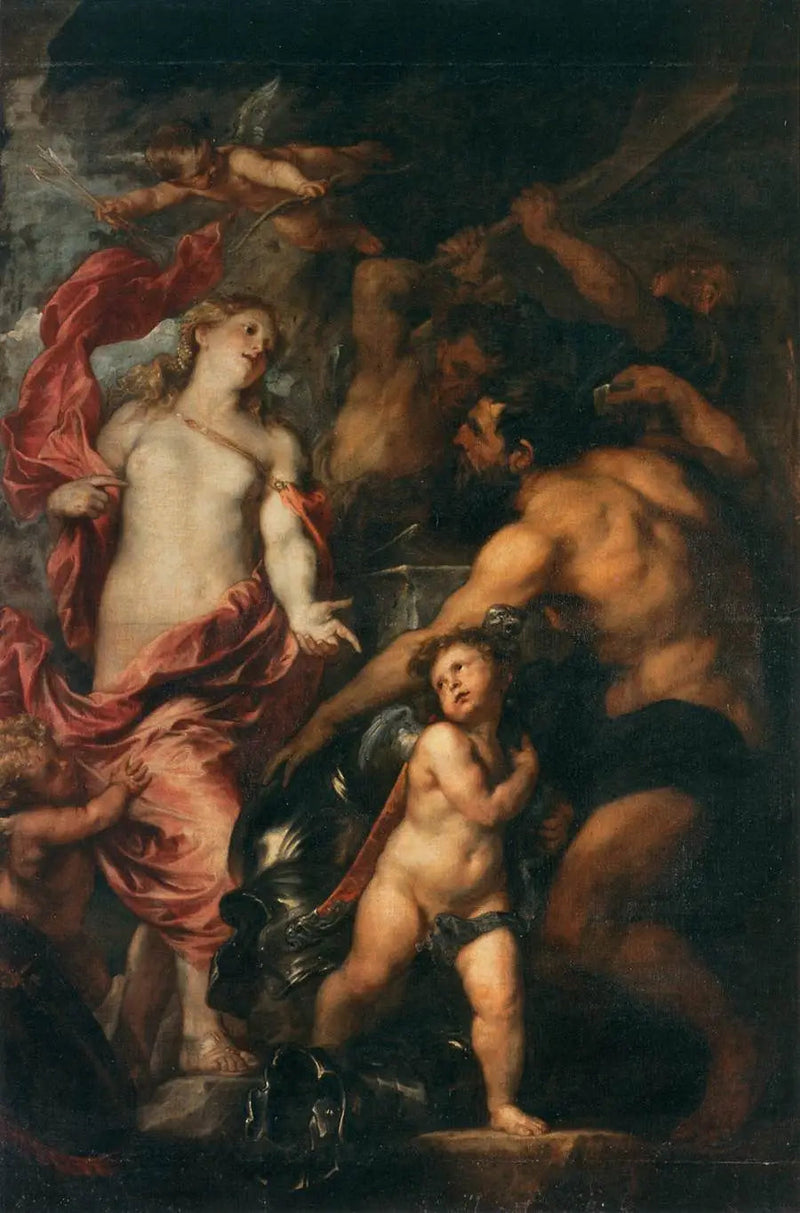 Venus låter Vulcan smida vapen för sin son Aeneas - Antoine van Dyck