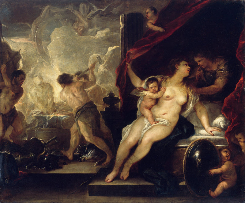 Venus, Mars och Vulcans smedja - Luca Giordano