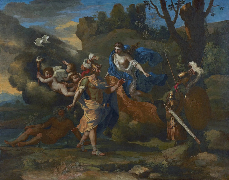 Venus visar Aeneas de smidda vapnen av Vulcan - Nicolas Poussin