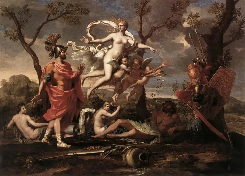 Venus visar Aeneas de smidda vapnen av Vulcan - Nicolas Poussin