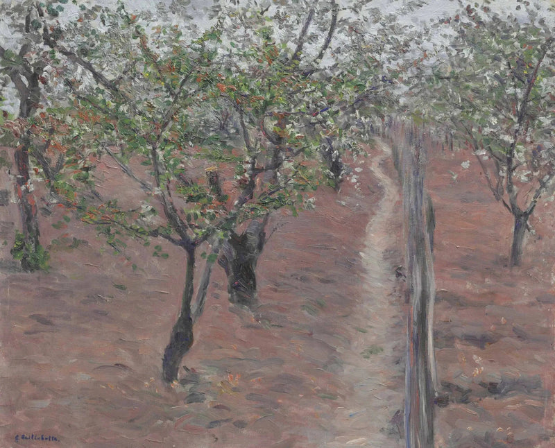 Lund, blommiga träd, Petit Gennevilliers - Gustave Caillebotte