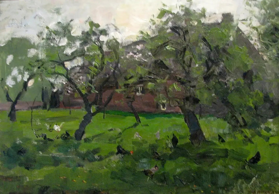 Trädgård med höns - Piet Mondrian