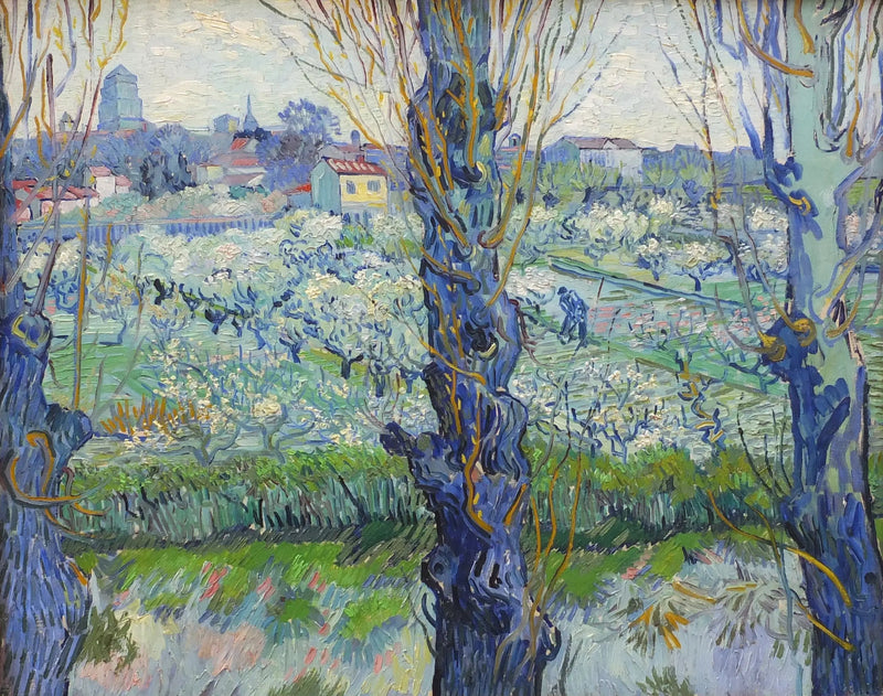 Fruktträdgård i blom med utsikt över Arles - Vincent van Gogh