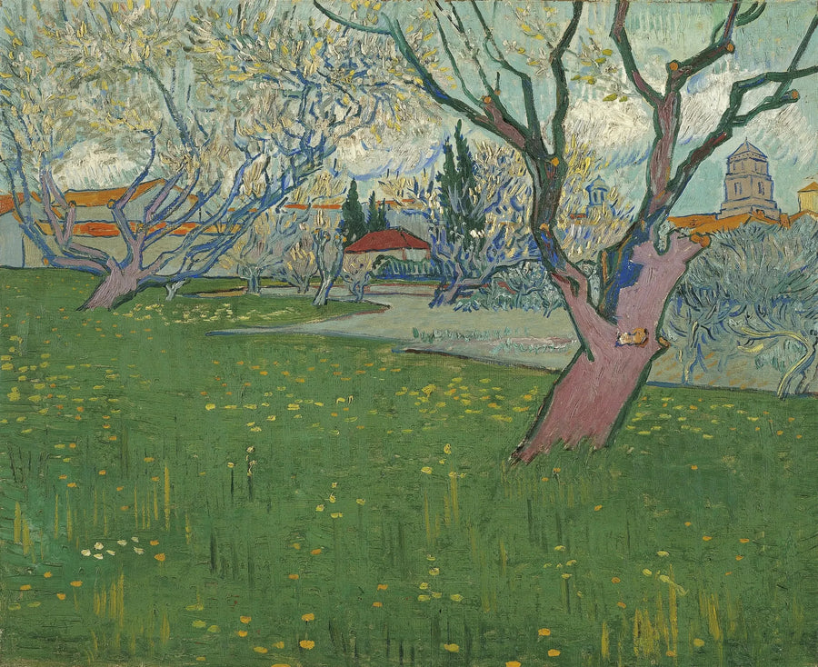 Blommande fruktträdgårdar, utsikt över Arles - Vincent van Gogh
