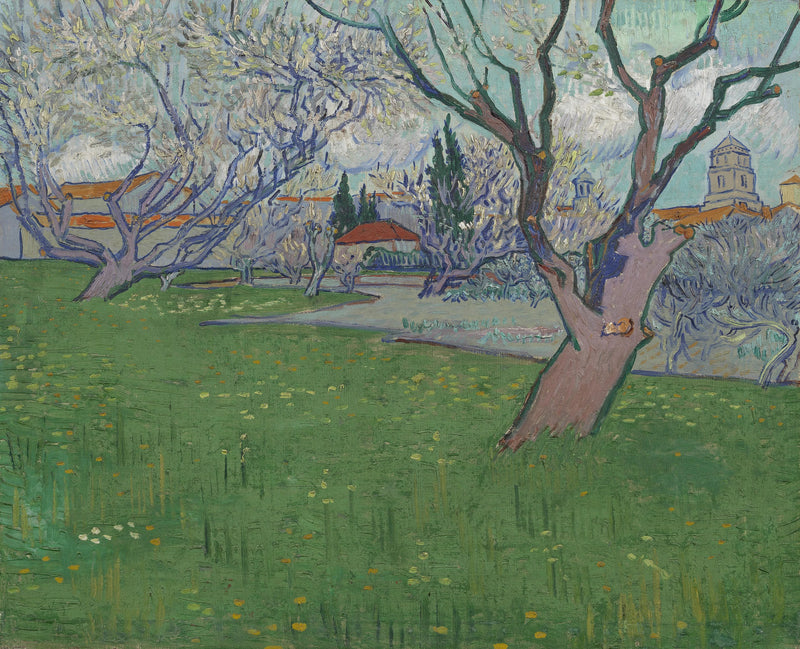 Blommande fruktträdgårdar, utsikt över Arles - Vincent van Gogh